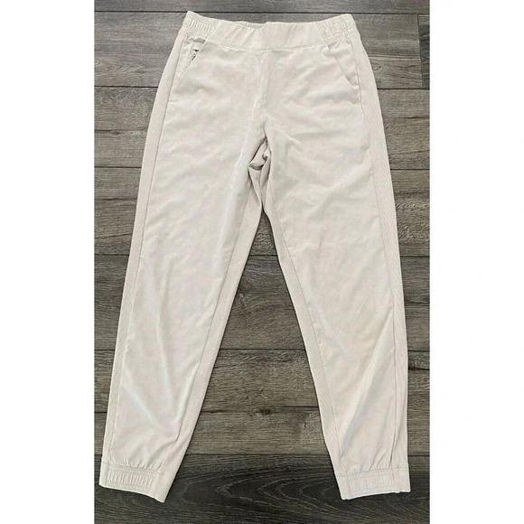 Athleta Brooklyn Textured Joggers Tan Animal Print Size 8 - Picture 1 of 6